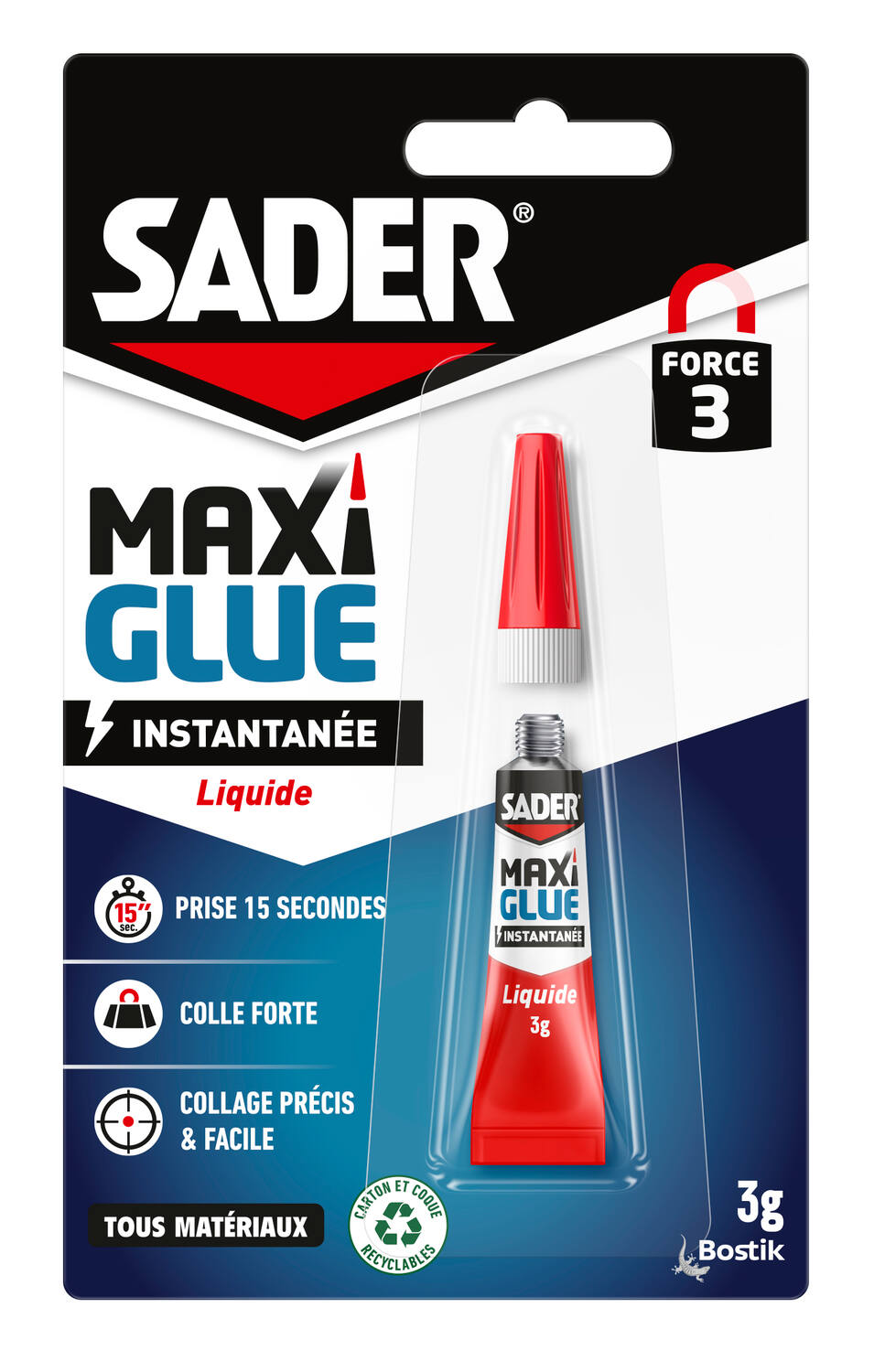Colle cyanoacrylate Maxiglue Liquide 3g - SADER