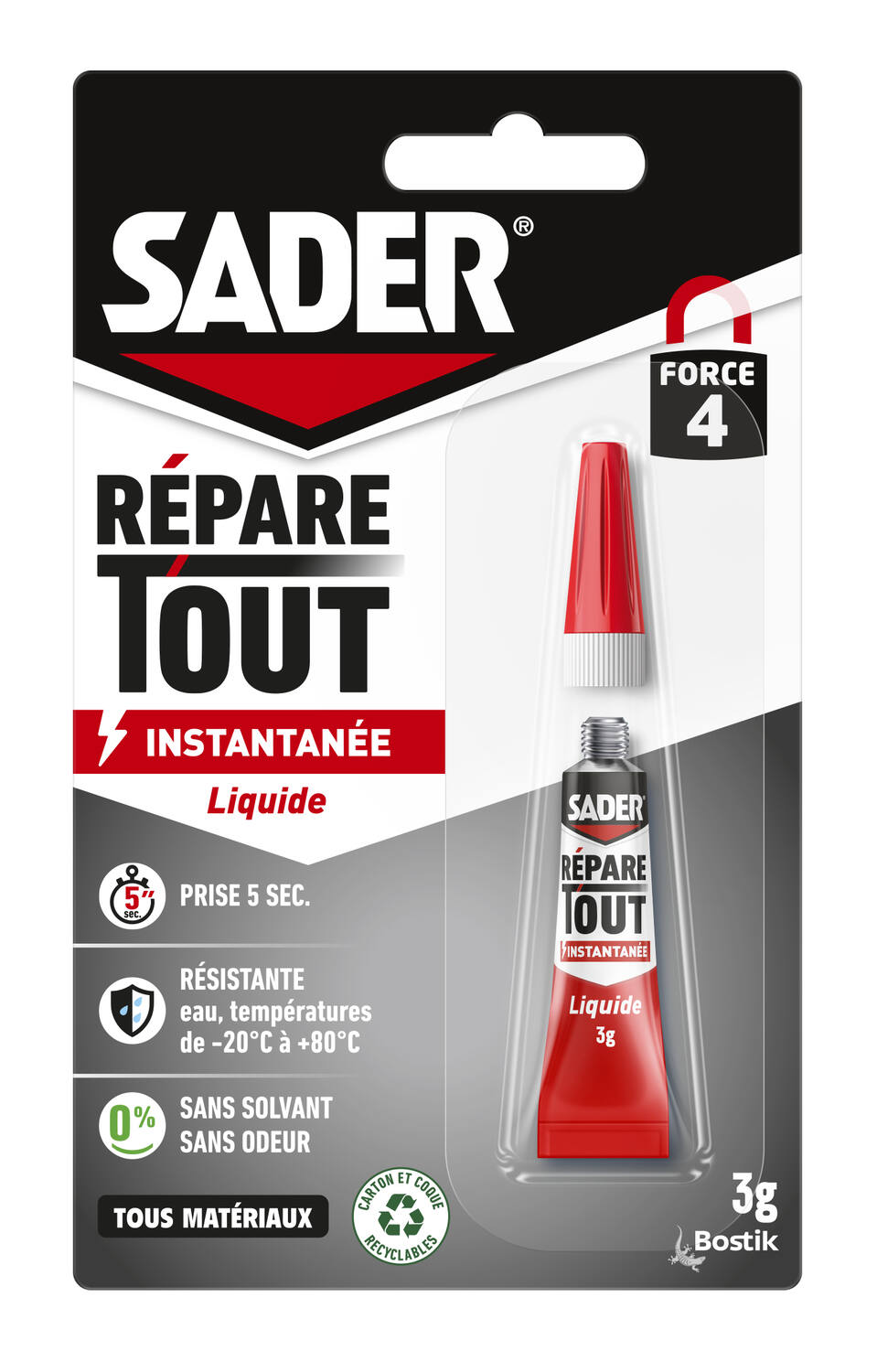 Colle Forte Répare Tout Instantanée Liquide 3g - SADER