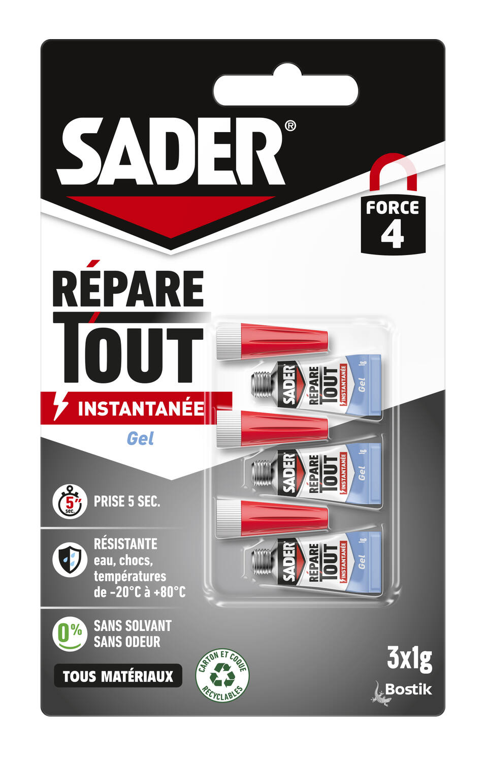Colle Forte Répare Tout Instantanée Gel 3x1g - SADER