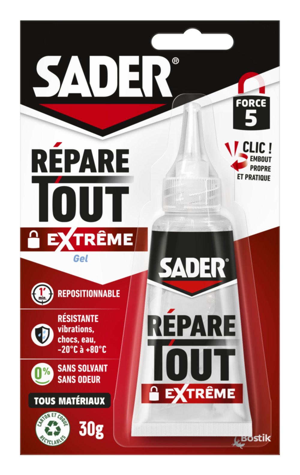 Colle Répare Tout Extrême Clic - Colle Extra Forte Tous Matériaux 30gr - SADER
