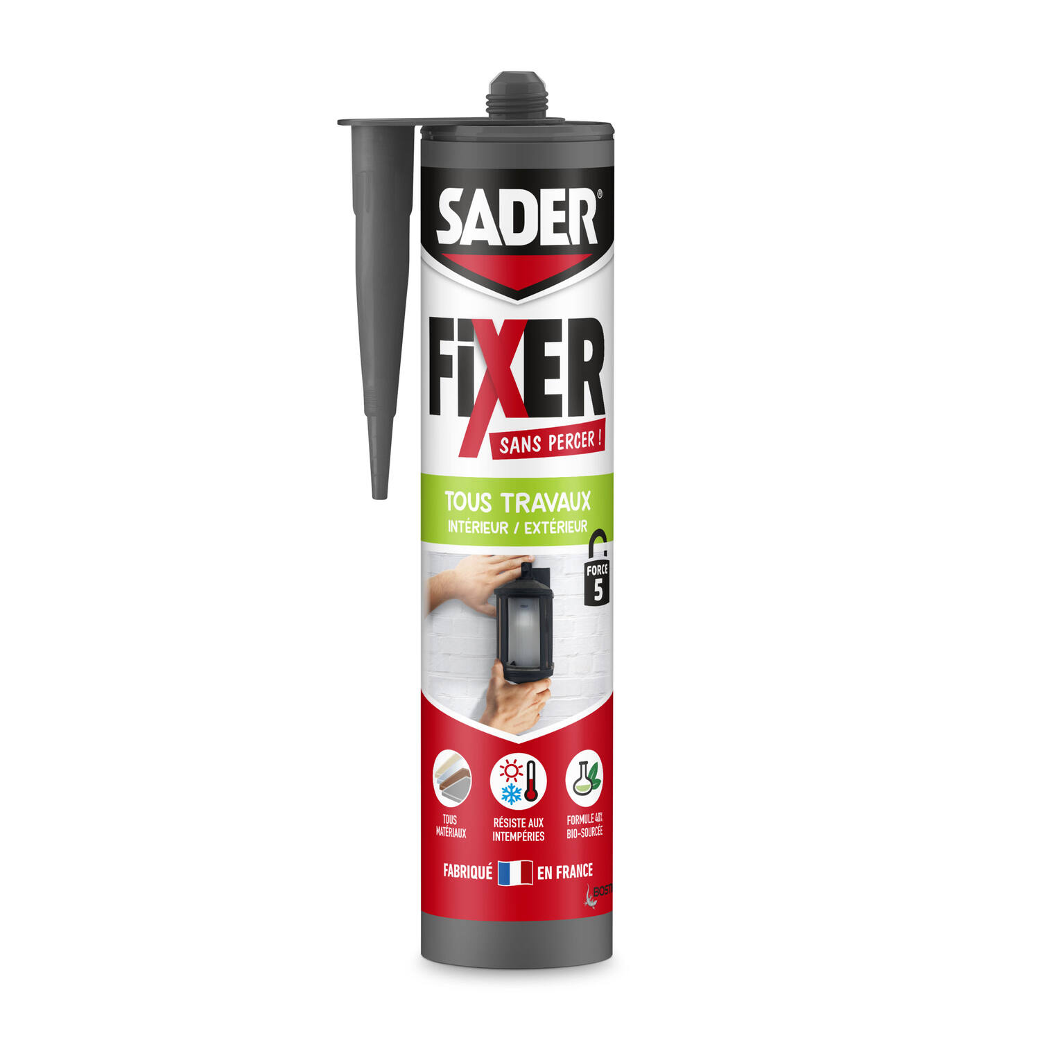 Colle de Fixation Fixer Sans Percer Tous Travaux Blanc 445gr - SADER