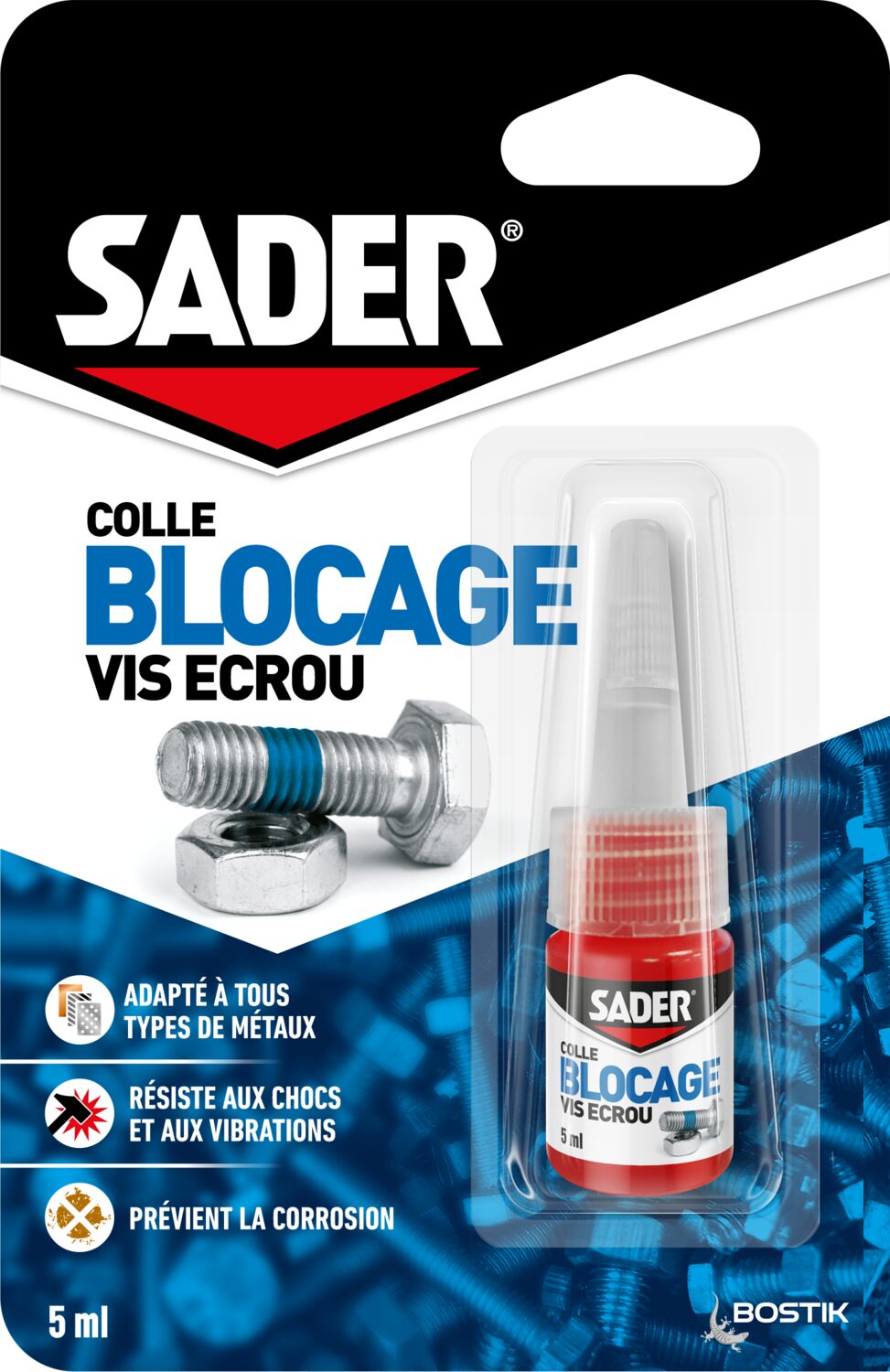 Colle blocage vis écrou blister 5ml - SADER