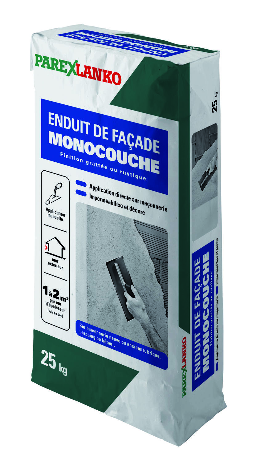 Enduit de façade monocouche blanc cassé 25kg - PAREXLANKO
