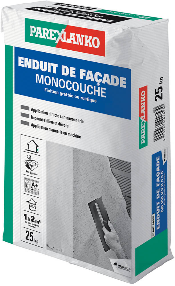 Enduit monocouche gris G50 25kg - PAREXLANKO