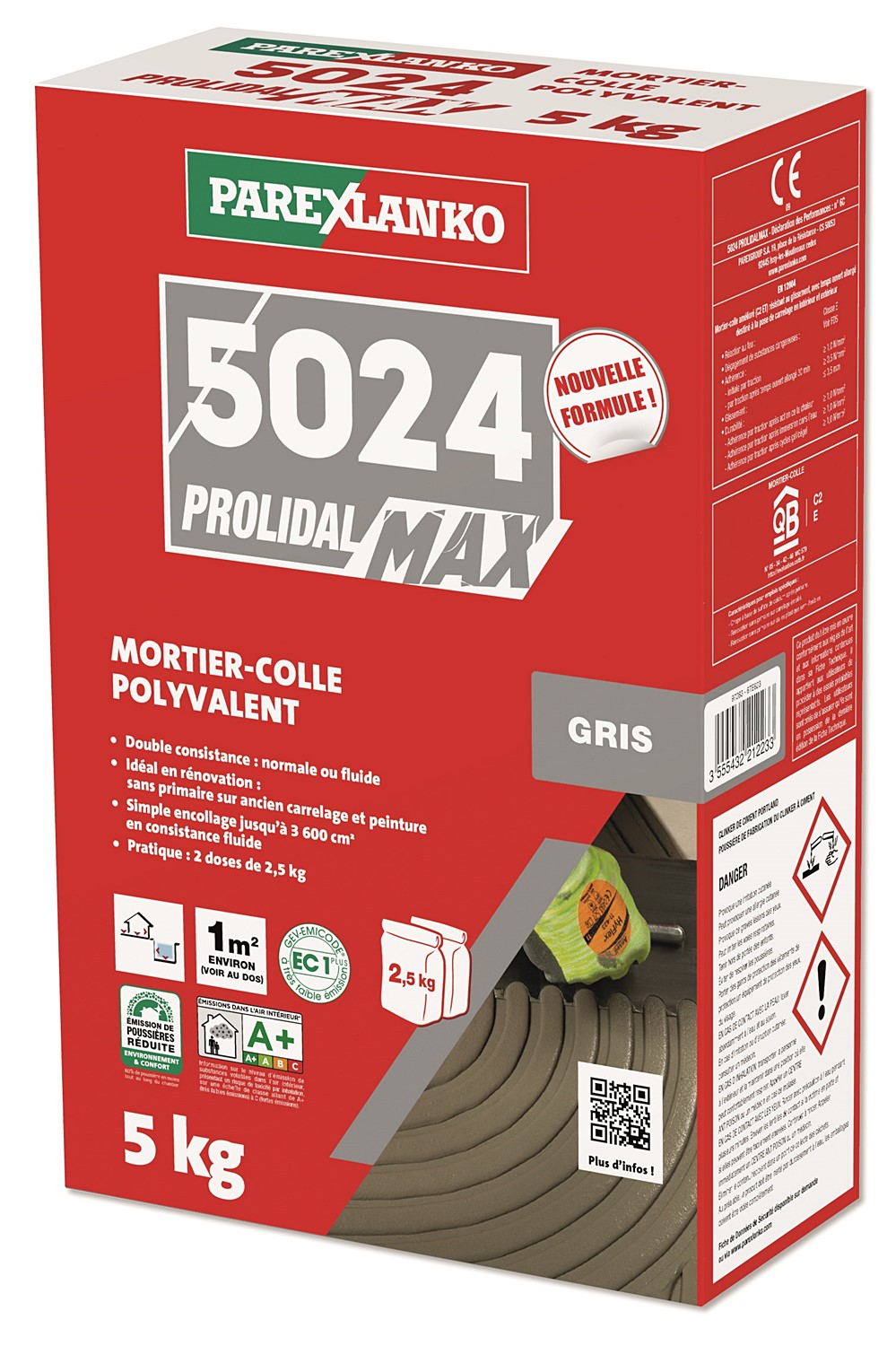 Mortier-colle prolidal max 5024 gris - PAREXLANKO