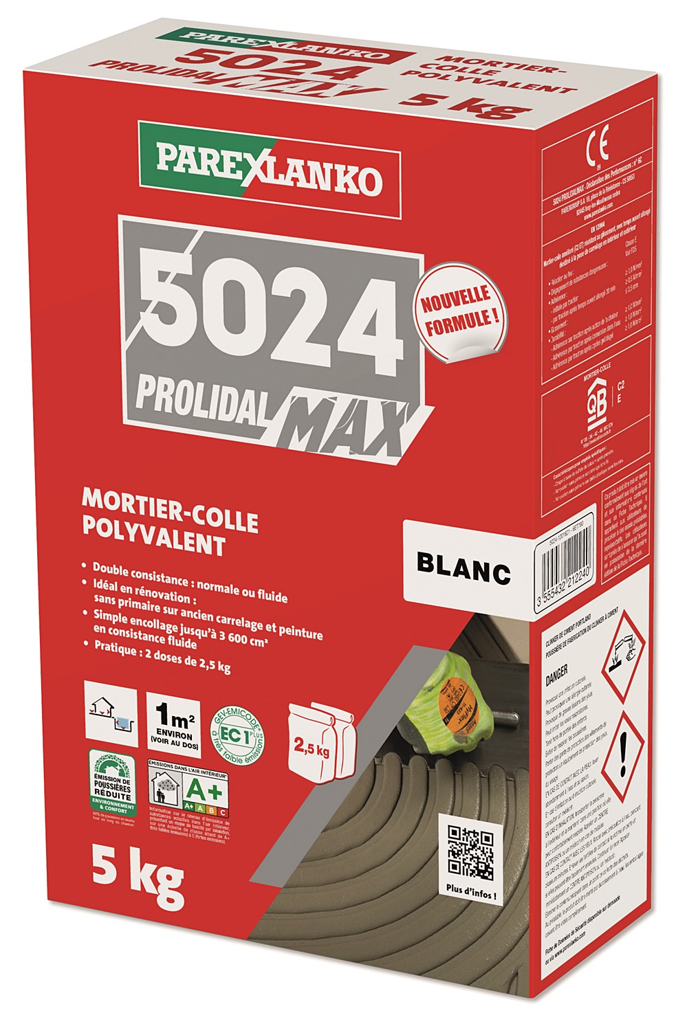 Mortier-colle prolidal max 5024 blanc - PAREXLANKO