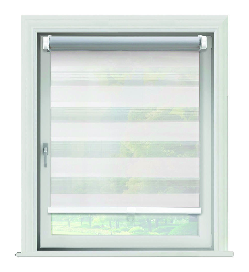 Store enrouleur Jour/Nuit Chic automatique blanc 40x160cm - INVENTIV