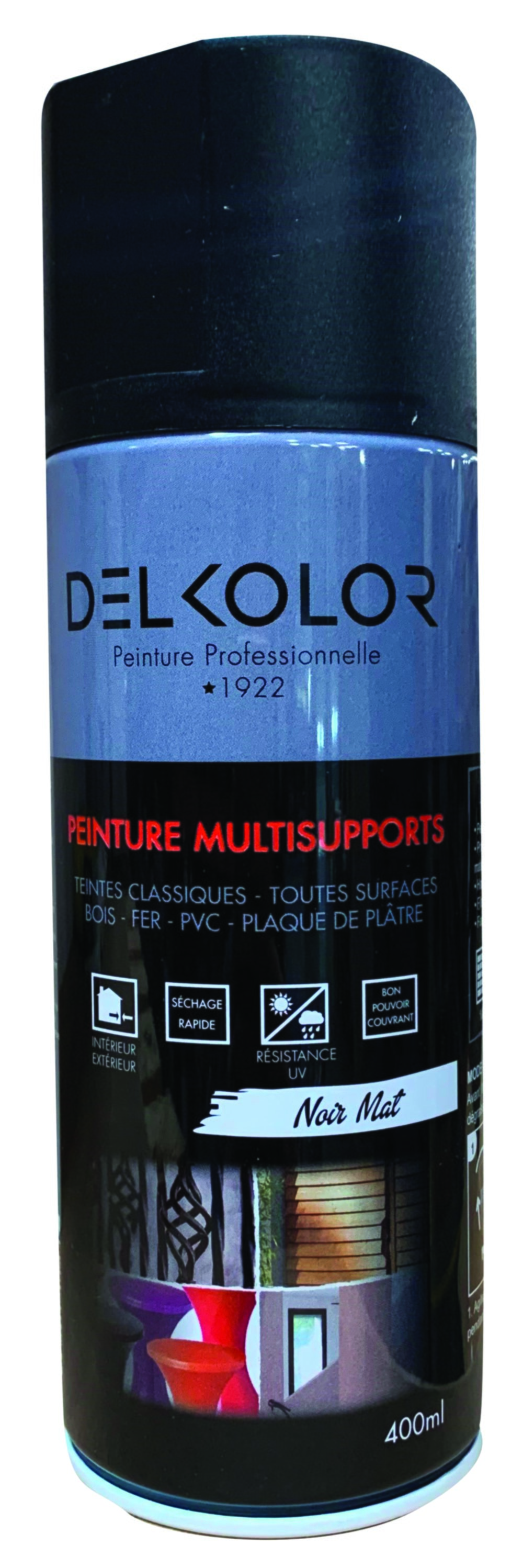 Peinture aérosol 400 ml noir mat 