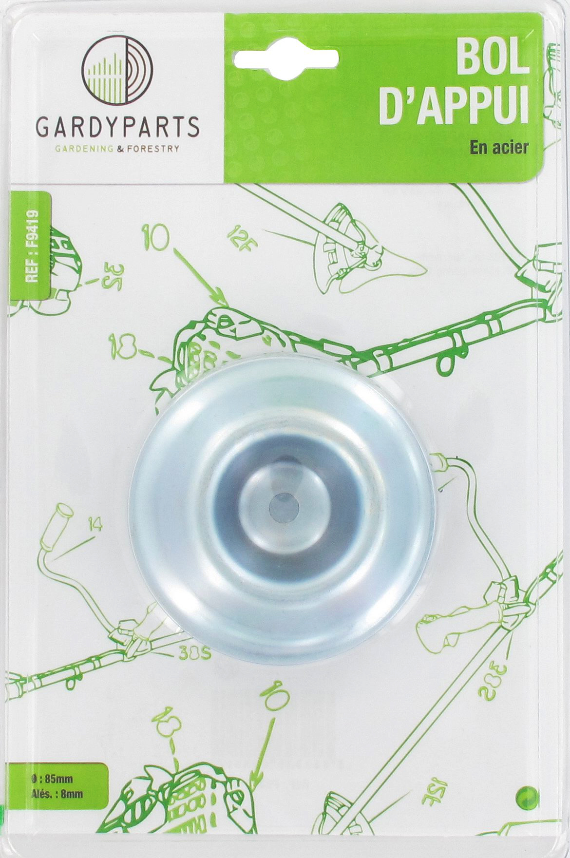 Coupelle d'appui en acier 