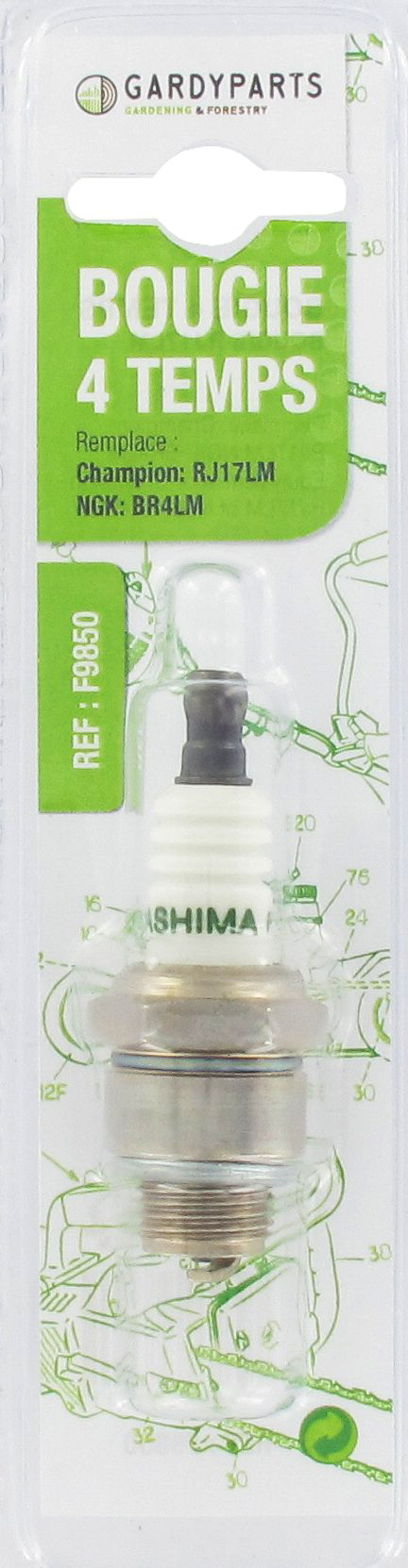 Bougie d'allumage 4 temps F9850
