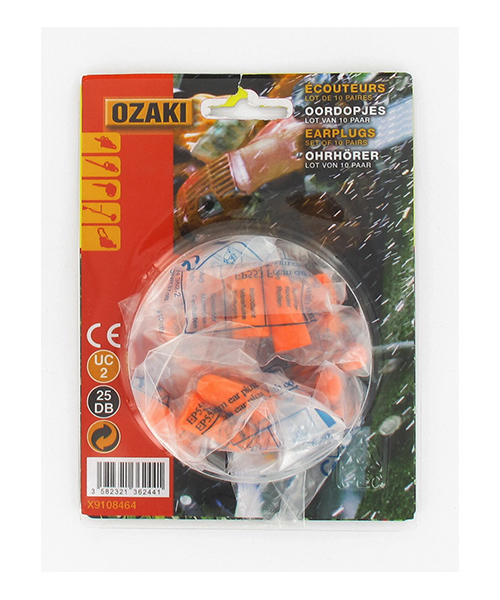 Lot de 10 paires de bouchons anti-bruit en mousse - OZAKI