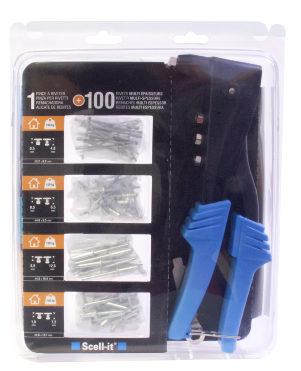 Pince à riveter réglable + 100 rivets - SCELL IT
