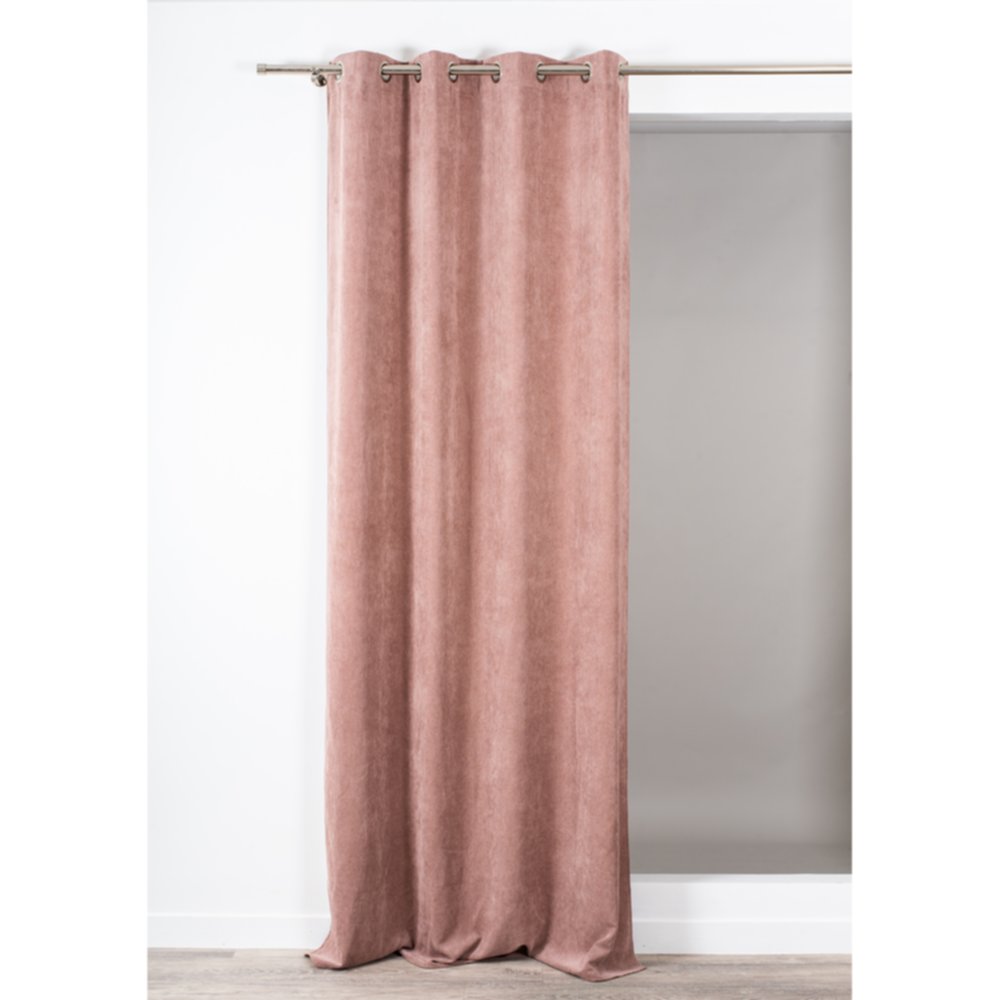 Rideau Fernand Rose Poudre velours 140x260cm - ROCLE