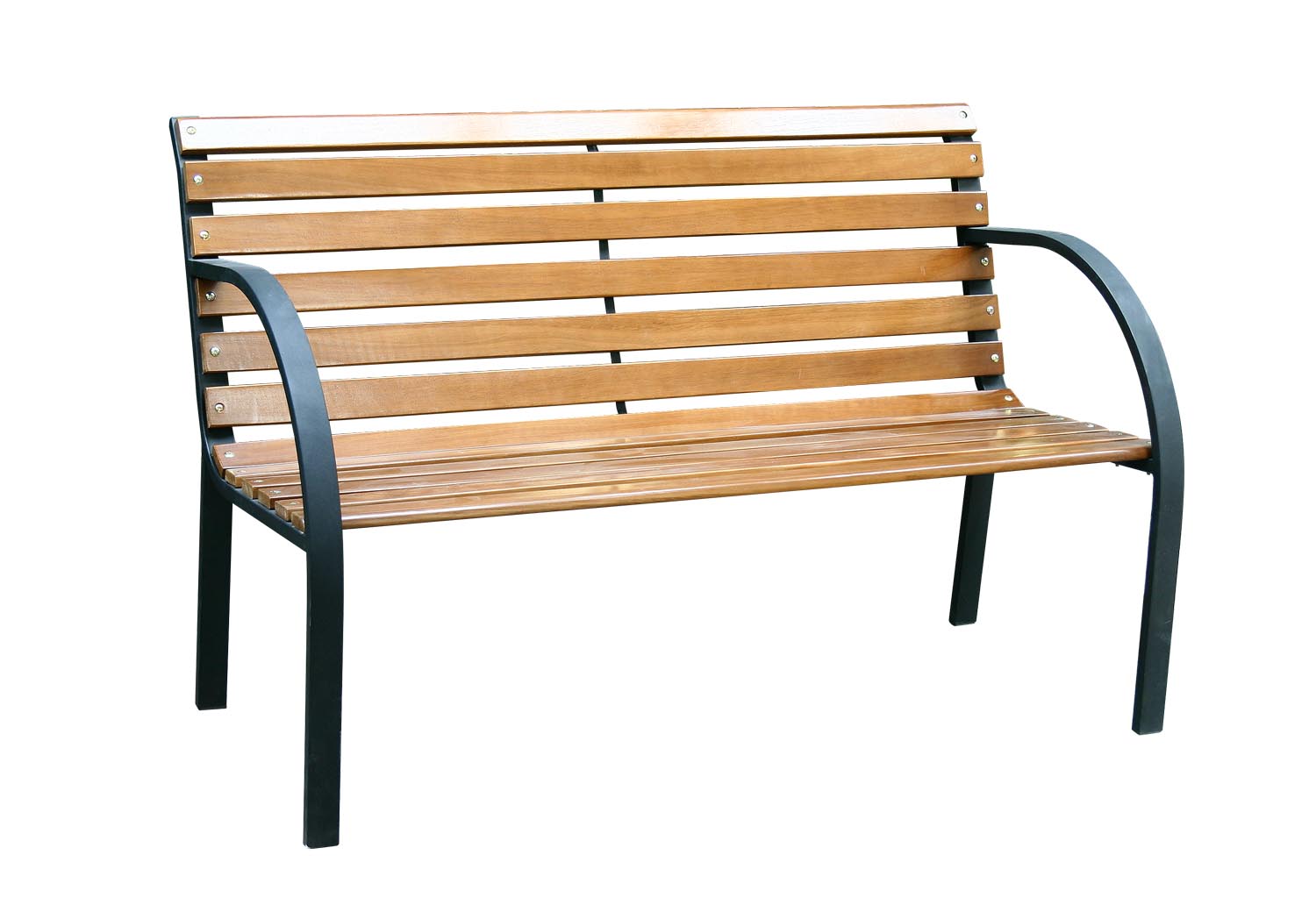 Banc de jardin bois + métal Park 122x62x80cm - INVENTIV