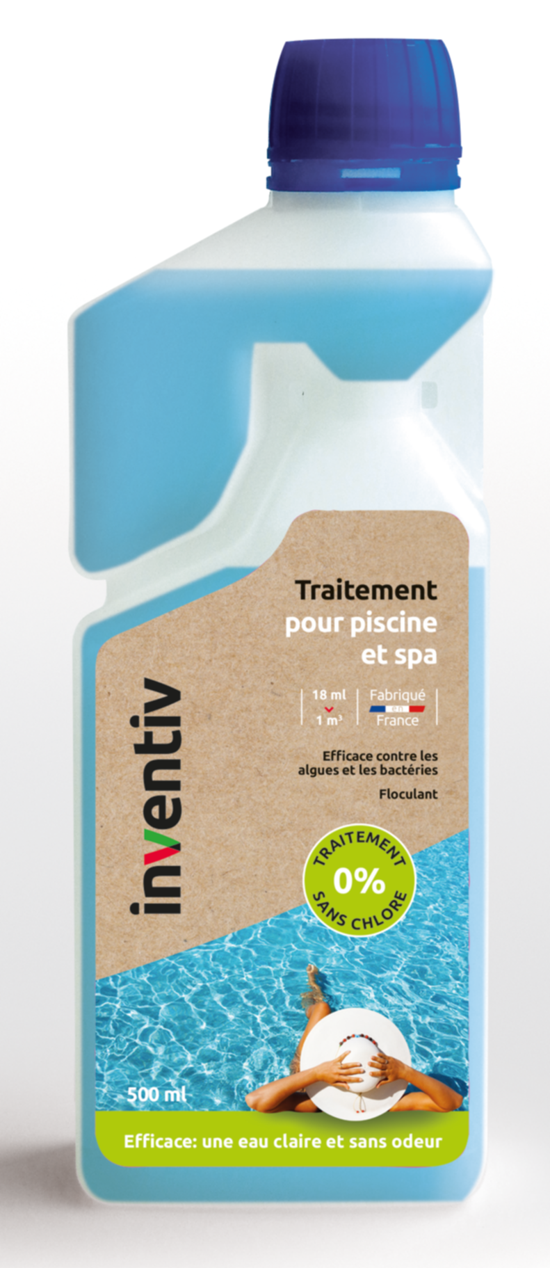 Bouteille doseuse Traitement de l'eau Piscine et Spa 500ml - INVENTIV 