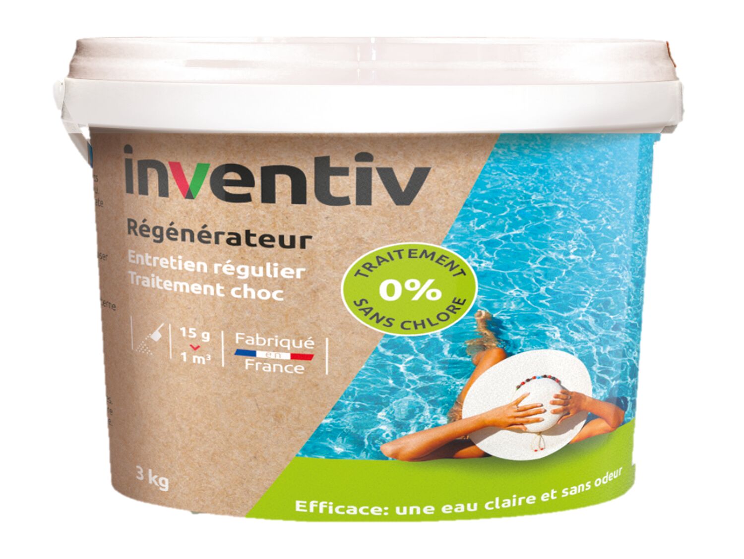 Régénérateur Traitement de l'eau Piscine et Spa Seau 3kg - INVENTIV