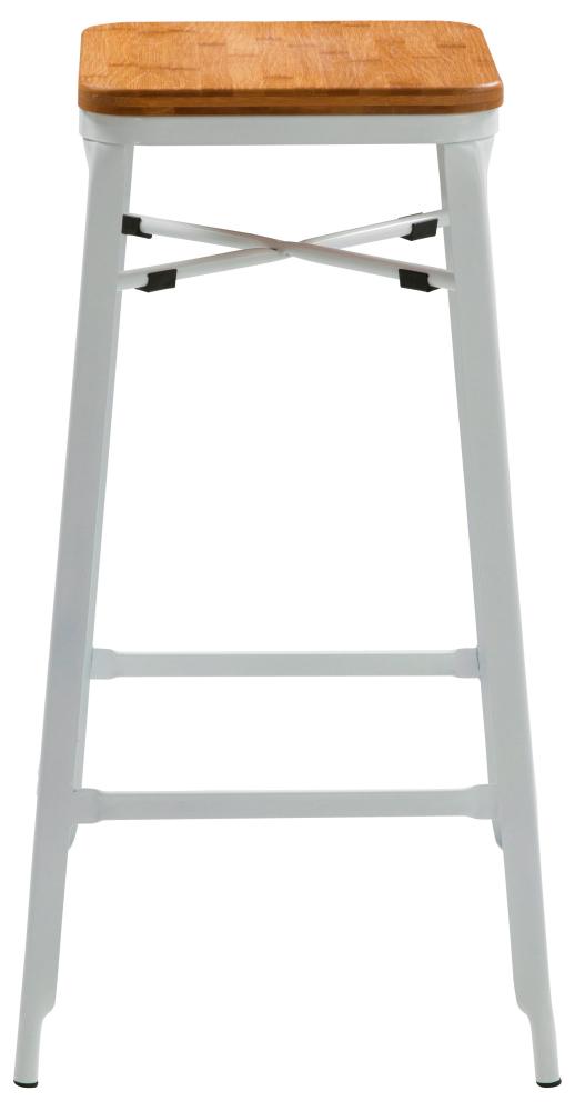 Tabouret de bar en bois Ava 41 x 41 x 75 cm blanc - INVENTIV