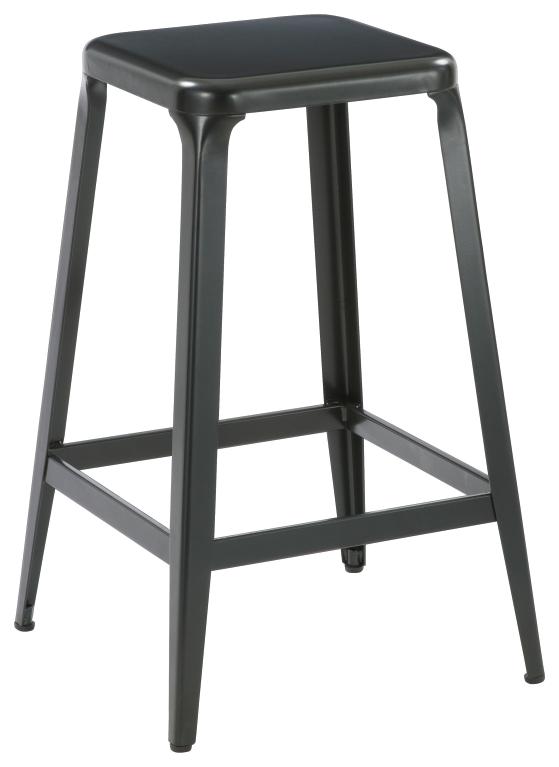Tabouret de bar Charly acier H66cm Noir - INVENTIV