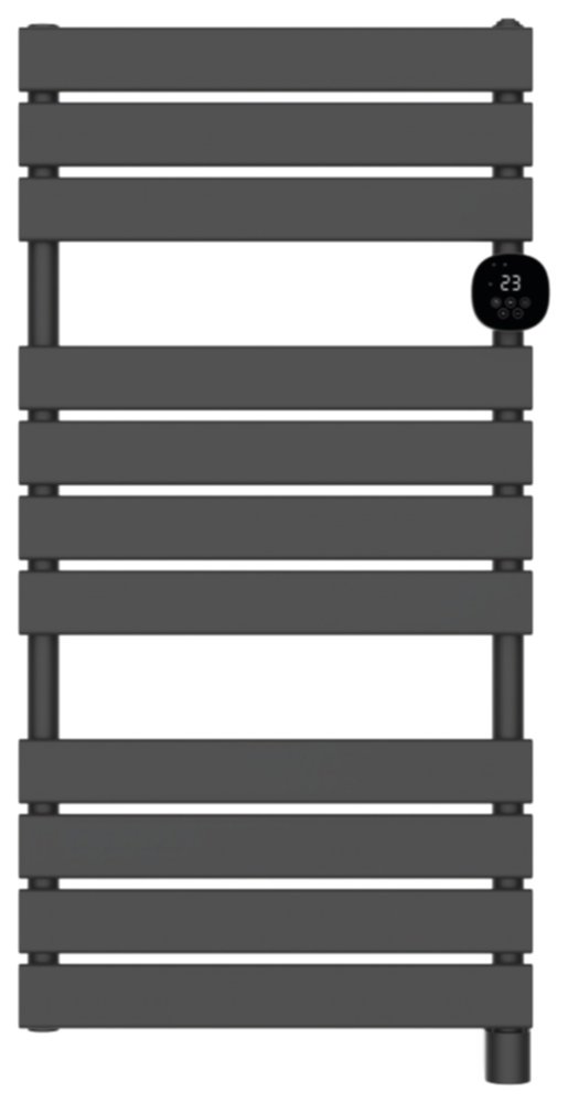 Sèche-serviette inertie fluide Isapla barres plates 500W Gris - INVENTIV
