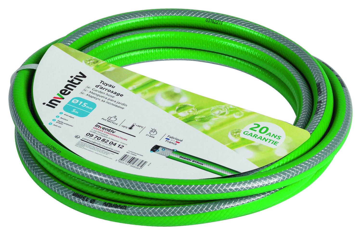 Tuyau arrosage MBTY1 Ø15mm en 5m - INVENTIV