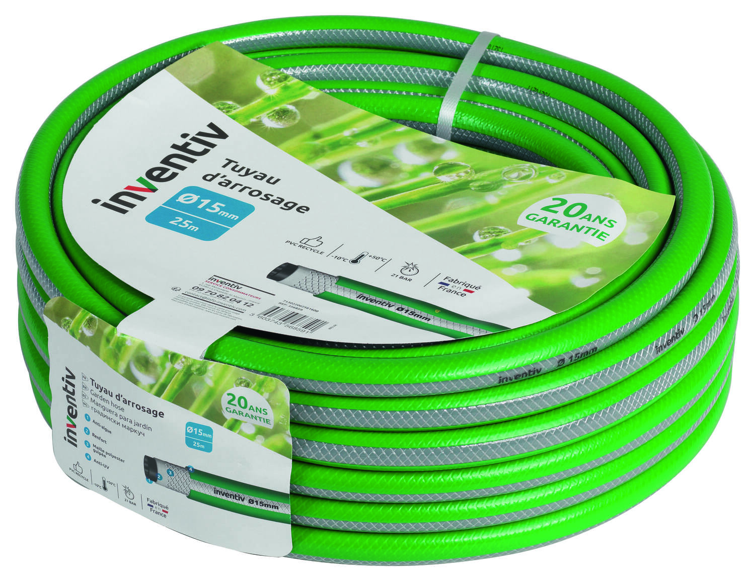 Tuyau arrosage MBTY1 Ø15mm en 25m - INVENTIV