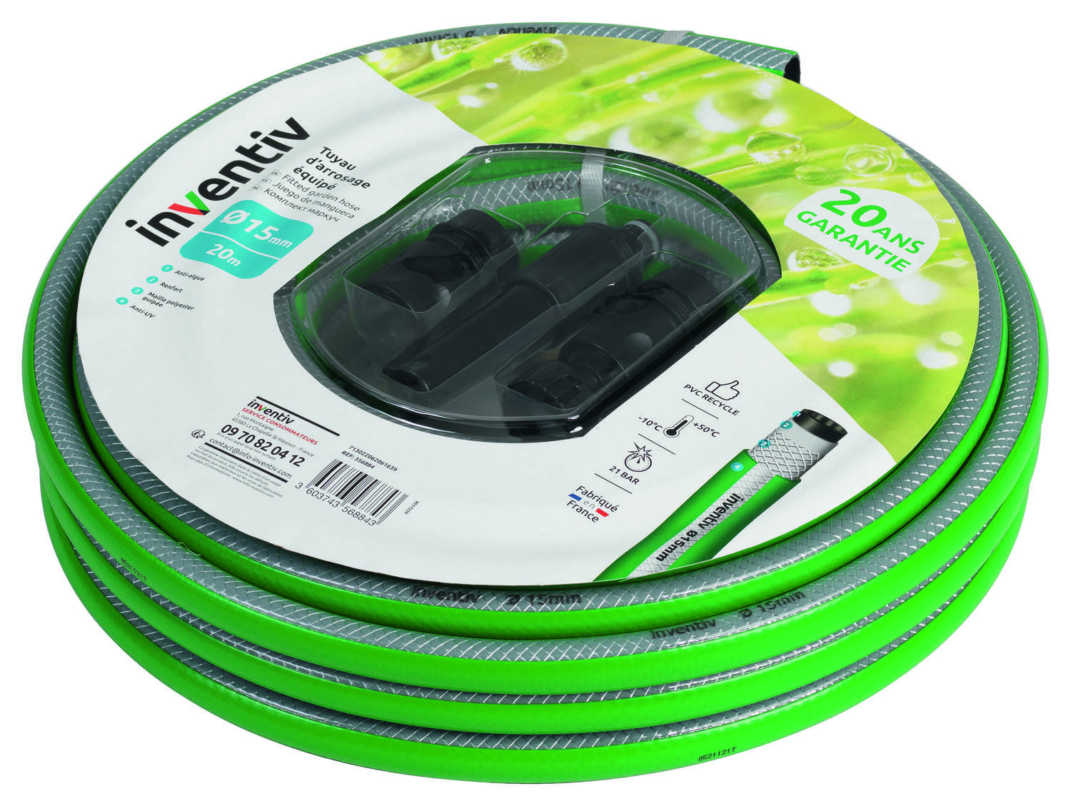 Tuyau arrosage MBTY1 Ø15 en 20m équipé - INVENTIV