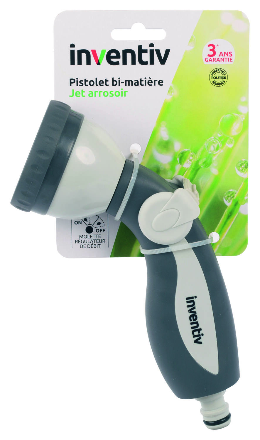 Lance d'arrosage type pomme tête plastique - INVENTIV