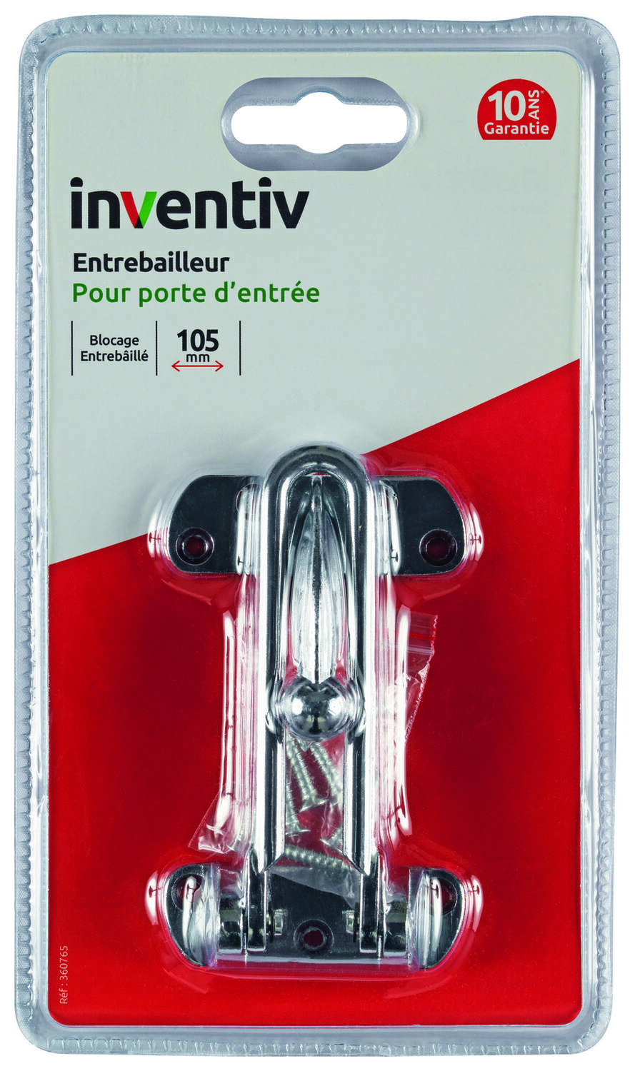 Entrabailleur de porte d'entrée finition nickel - INVENTIV