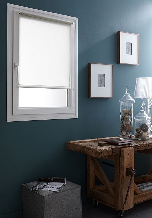 Store enrouleur tamisant sans perçage blanc 40x160cm - INVENTIV