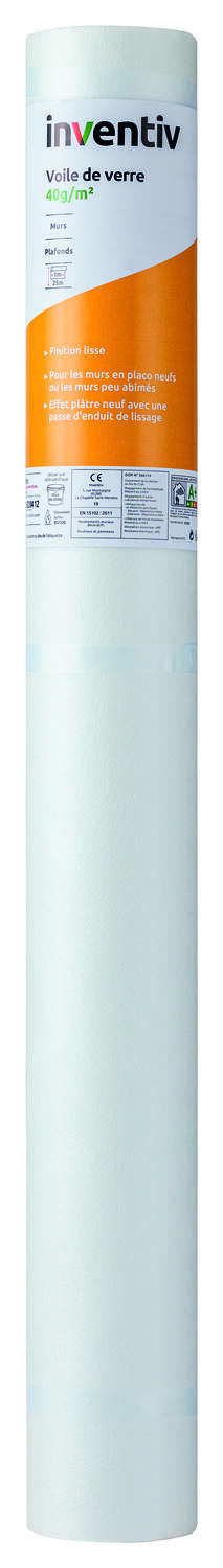 Toile de Verre 40gr/m² 25m - INVENTIV