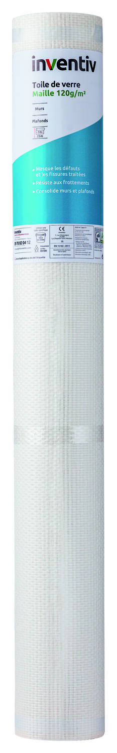 Toile de Verre Maille 120gr/m² 25m - INVENTIV