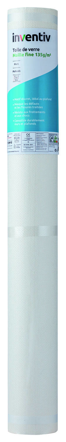 Toile de Verre Maille Fine 135gr/m² 25m - INVENTIV