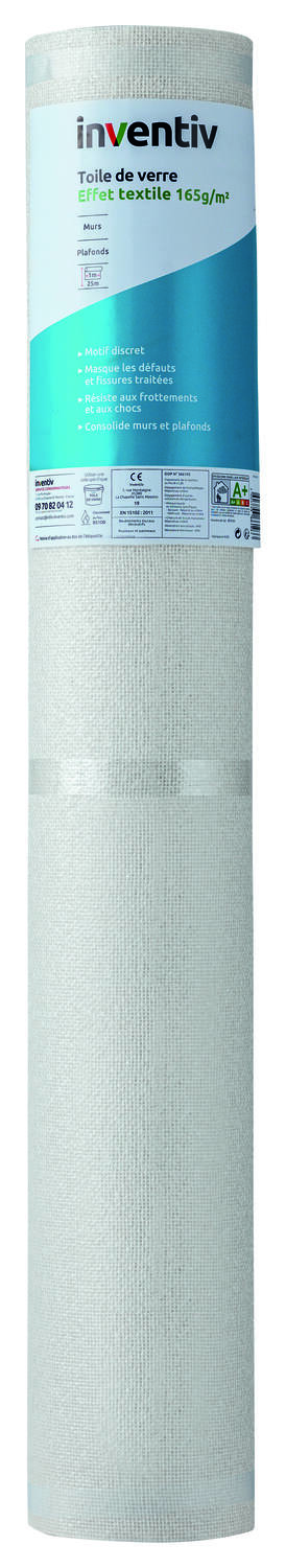 Toile de Verre Textile 165gr/m² 25m - INVENTIV