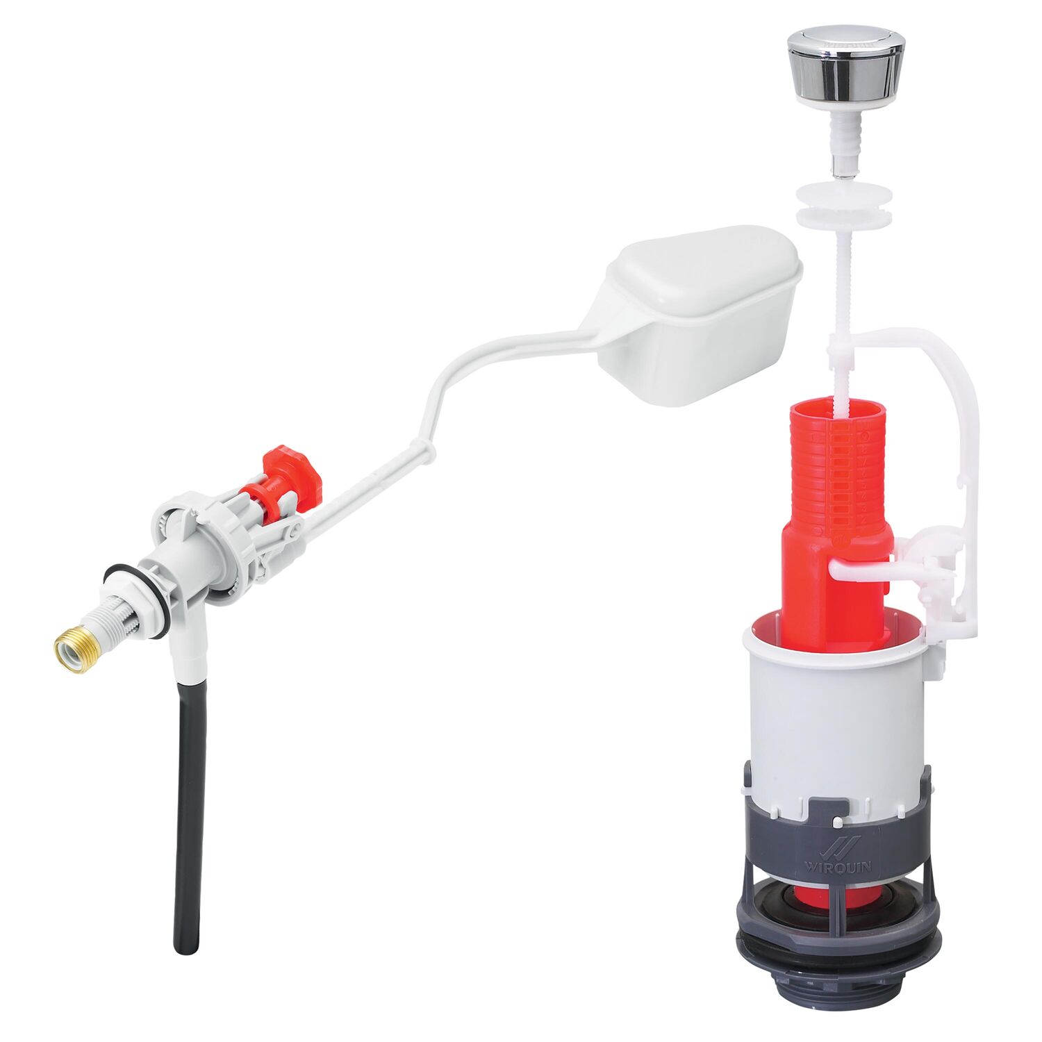 Mécanisme chasse d'eau simple chasse commande mécanique robinet flotteur latéral - INVENTIV