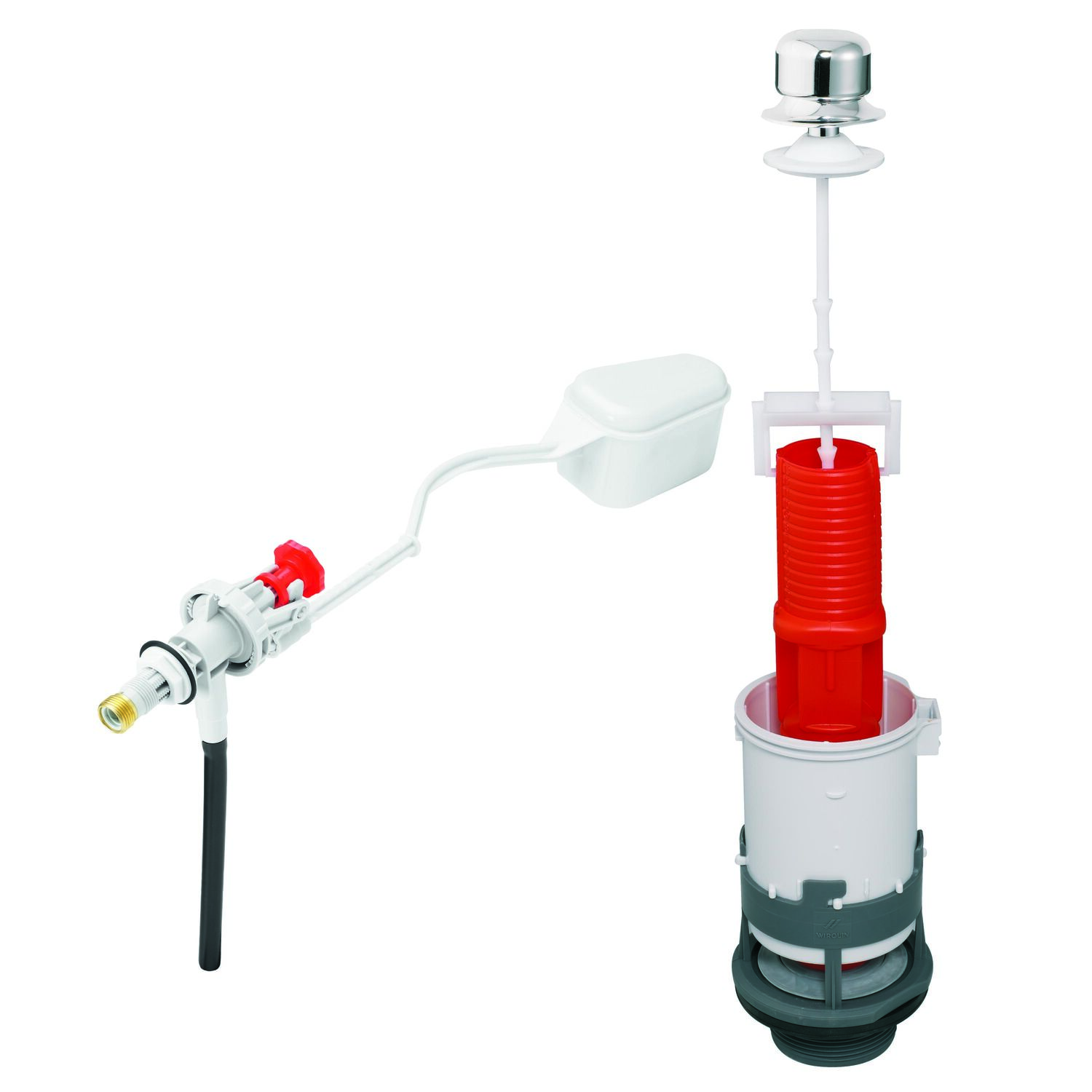 Mécanisme chasse d'eau simple chasse à tirette robinet flotteur à levier latéral - INVENTIV