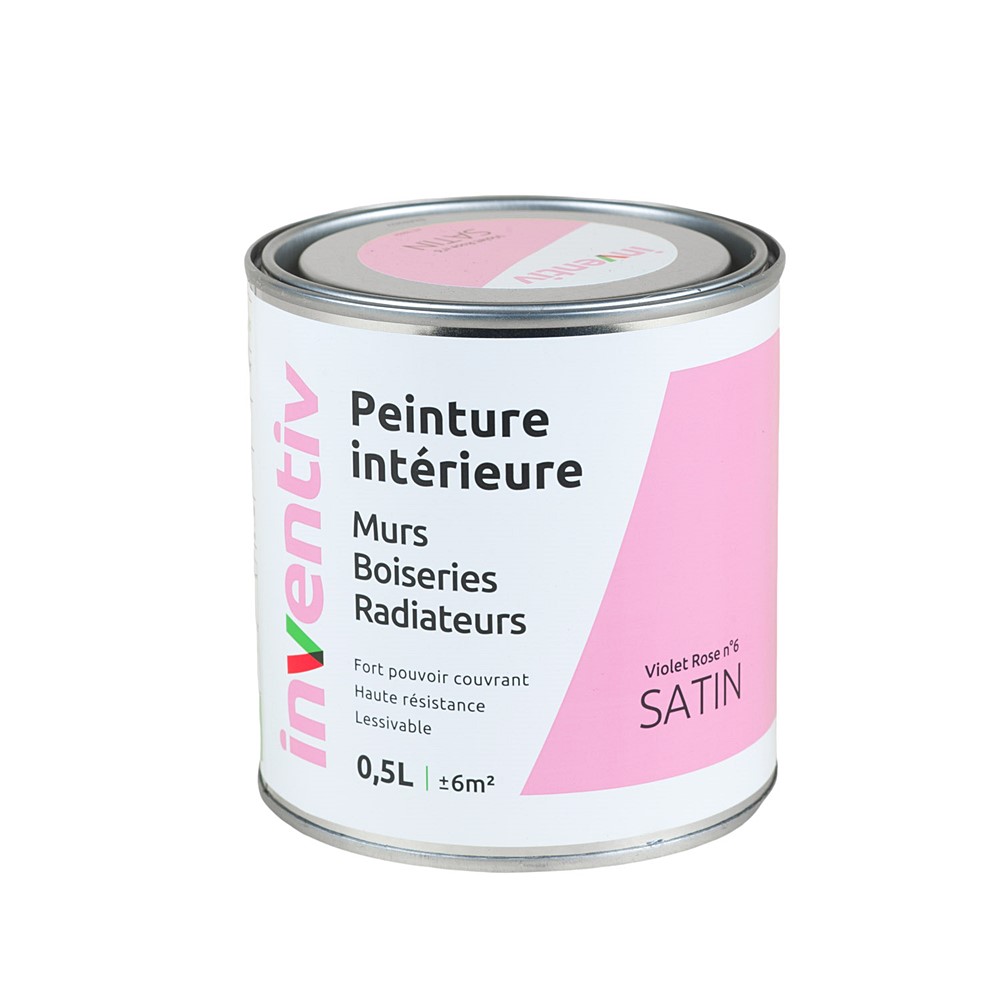 Peinture Murs Boiseries Radiateurs satin 0,5L violet rose 6 - INVENTIV