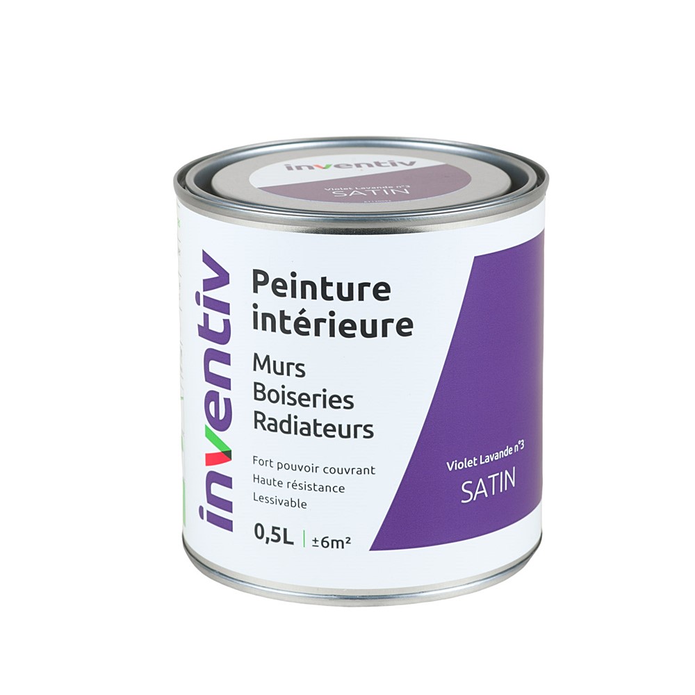 Peinture Murs Boiseries Radiateurs satin 0,5L violet lavande 3 - INVENTIV