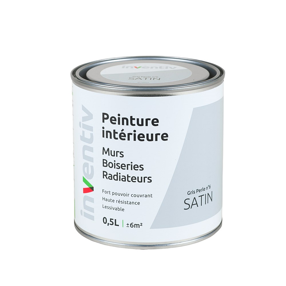 Peinture Murs Boiseries Radiateurs satin 0,5L gris perle 6 - INVENTIV