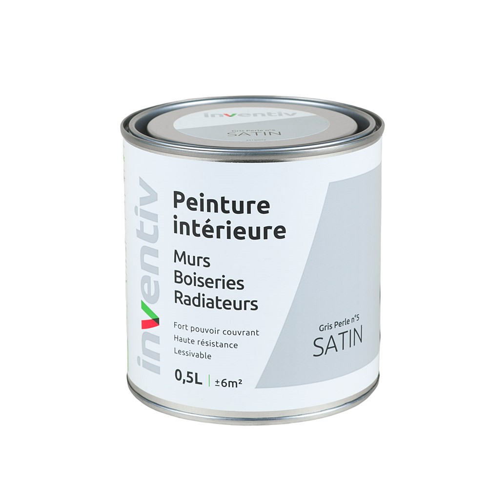 Peinture Murs Boiseries Radiateurs satin 0,5L gris perle 5 - INVENTIV