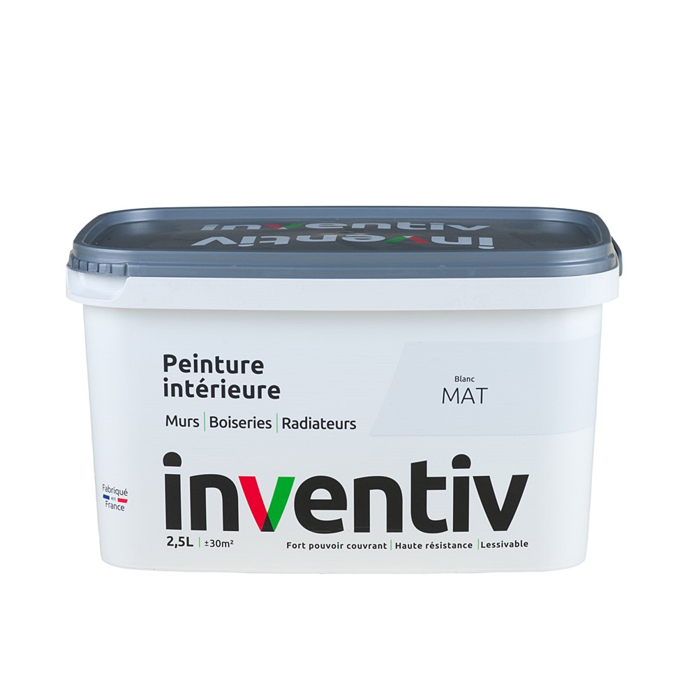 Peinture Murs Boiseries Radiateurs mat 2,5L Blanc - INVENTIV