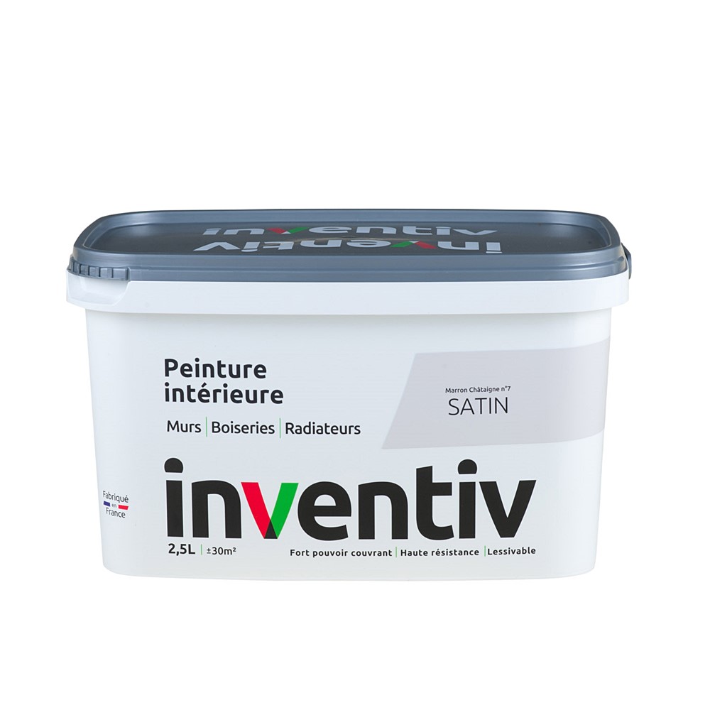 Peinture Murs Boiseries Radiateurs satin 2,5L Marron châtaigne 7 - INVENTIV