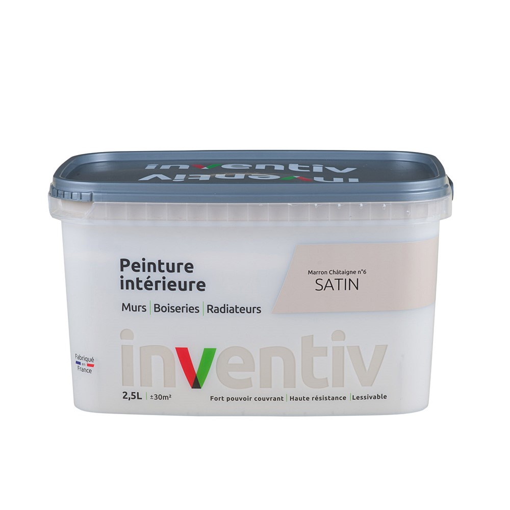 Peinture Murs Boiseries Radiateurs satin 2,5L Marron châtaigne 6 - INVENTIV