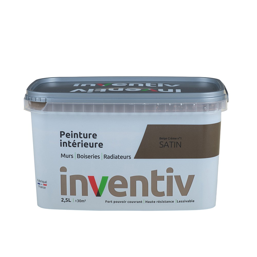 Peinture Murs Boiseries Radiateurs satin 2,5L Beige crème 1 - INVENTIV