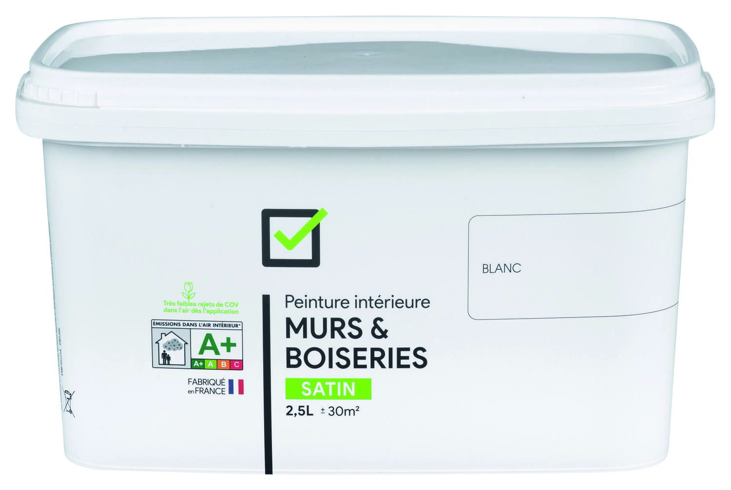 Peinture intérieure Blanc 2,5L Satin - INVENTIV