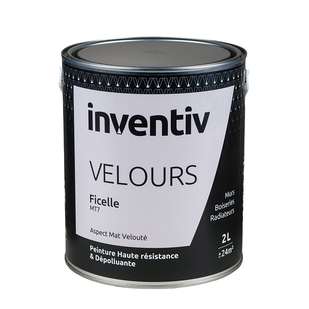 Peinture haute résistance & dépolluante Velours 2L Ficelle MT7 - INVENTIV