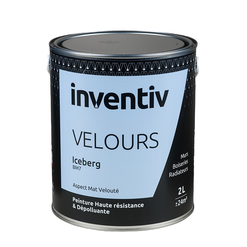 Peinture haute résistance & dépolluante Velours 2L Iceberg BM7 - INVENTIV