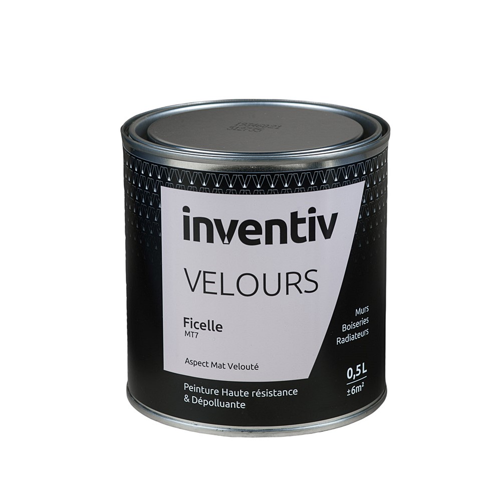 Peinture haute résistance & dépolluante Velours 0,5L Ficelle MT7 - INVENTIV