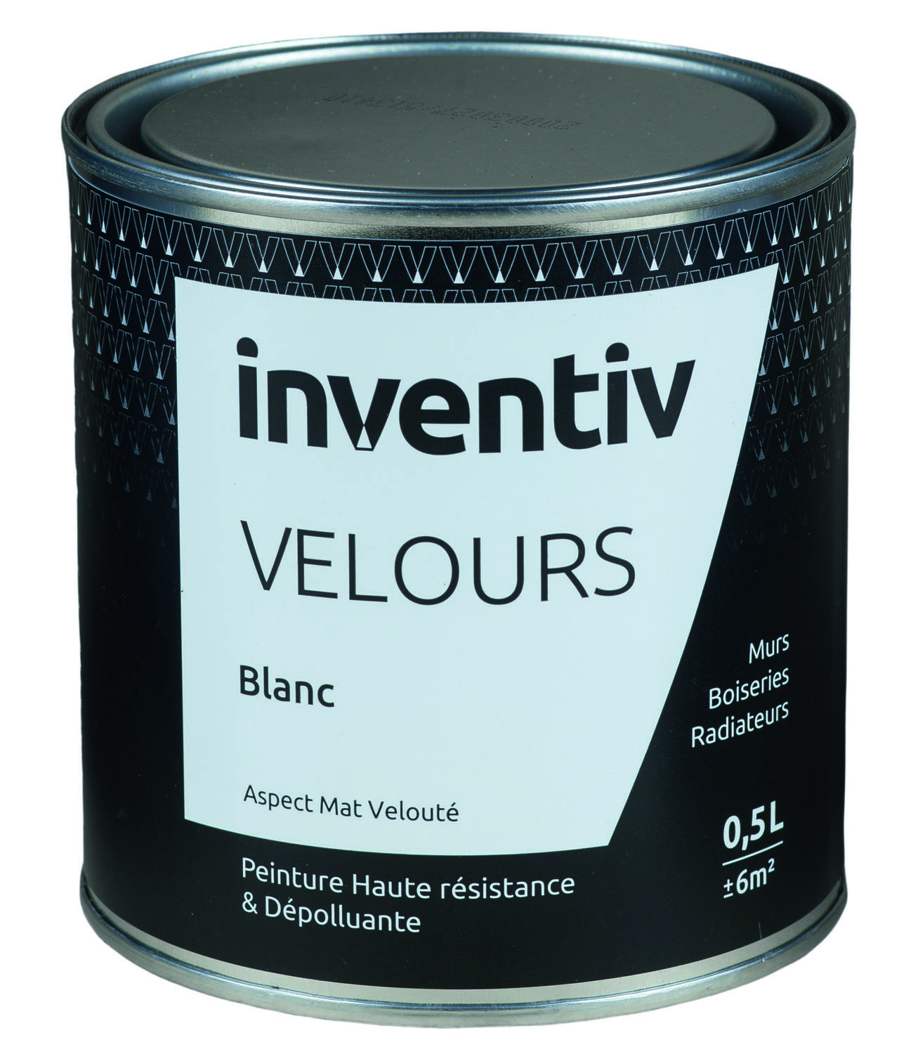 Peinture haute résistance & dépolluante Velours 0,5L Gris zinc GZ4 - INVENTIV