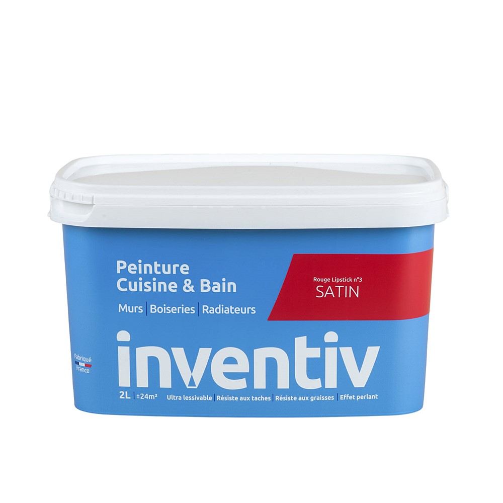 Peinture Cuisine&bain Rouge lipstick 3 satin 2L - INVENTIV