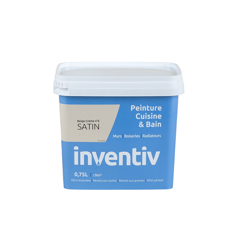 Peinture Cuisine&bain satin 0,75L beige crème 6 - INVENTIV